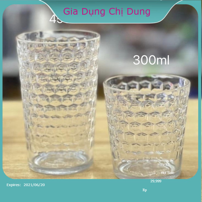 Cốc Nhựa, Ly Nhựa Tổ Ong 300ml, 450ml Chịu Nhiệt Tốt DUGA