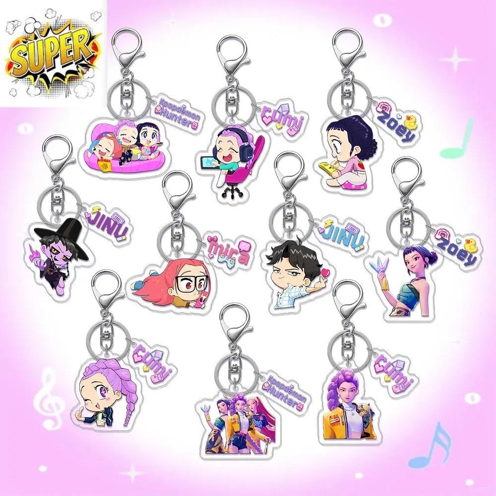 Anime Kpop Demon Hunters Zoe Rumi Mira Saja Boys Superstar  Keyring Huntr-X Bag Pendant 5cm