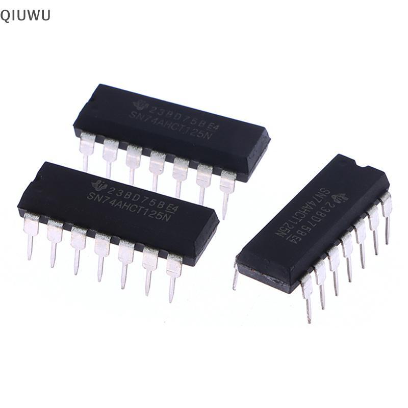 QIUWU 5 cái / lốc SN74AHCT125N 74AHCT125 74AHCT125N Chip Logic DIP-14 nội tuyến.