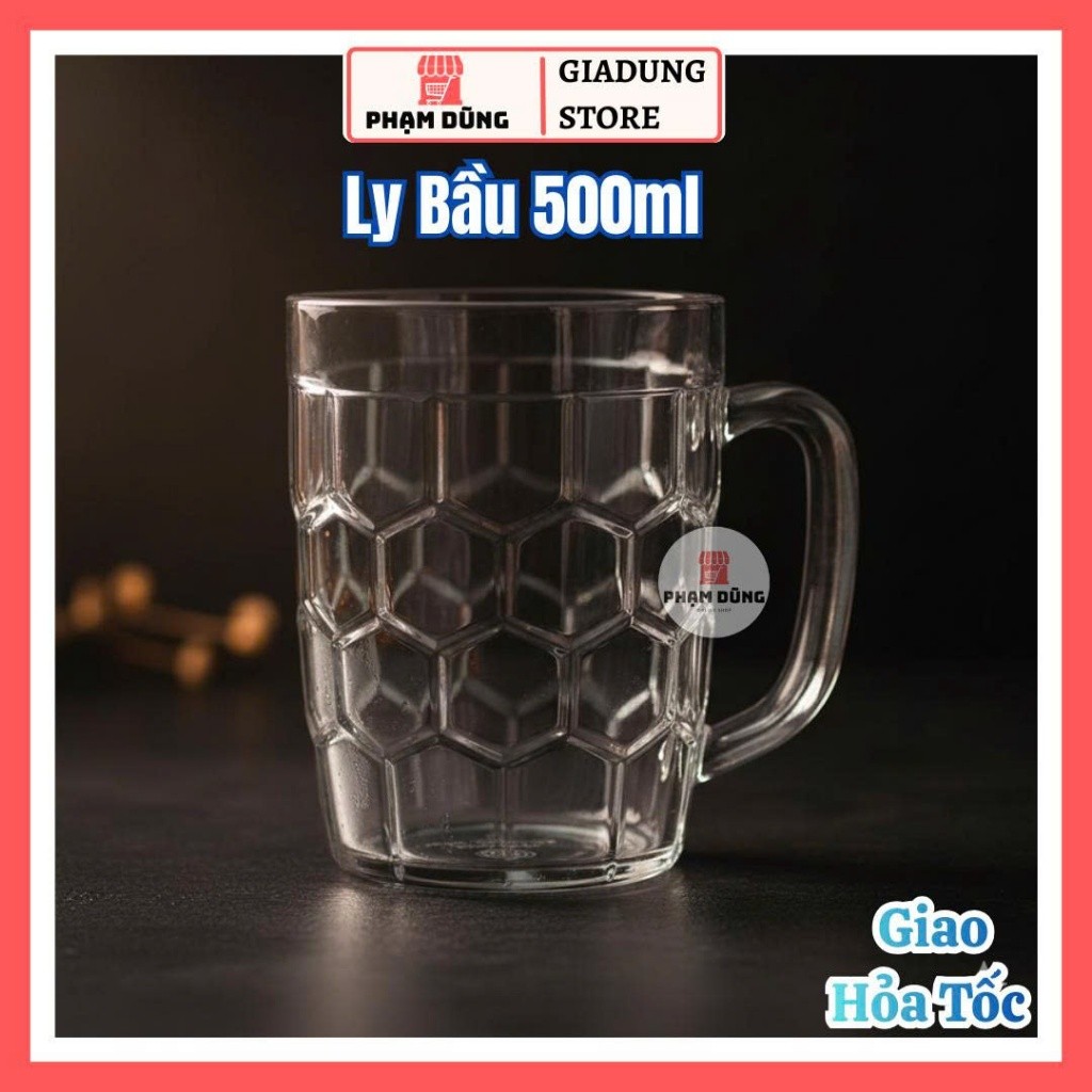 Cốc bầu 500ml , ly nhựa uống nước , bia , sinh tố Việt Nhật 6364