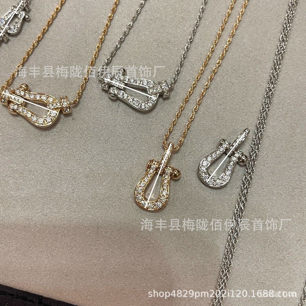 Feijia Vòng cổ nữ mạ vàng 18K hình chữ U với kim cương nhân tạo