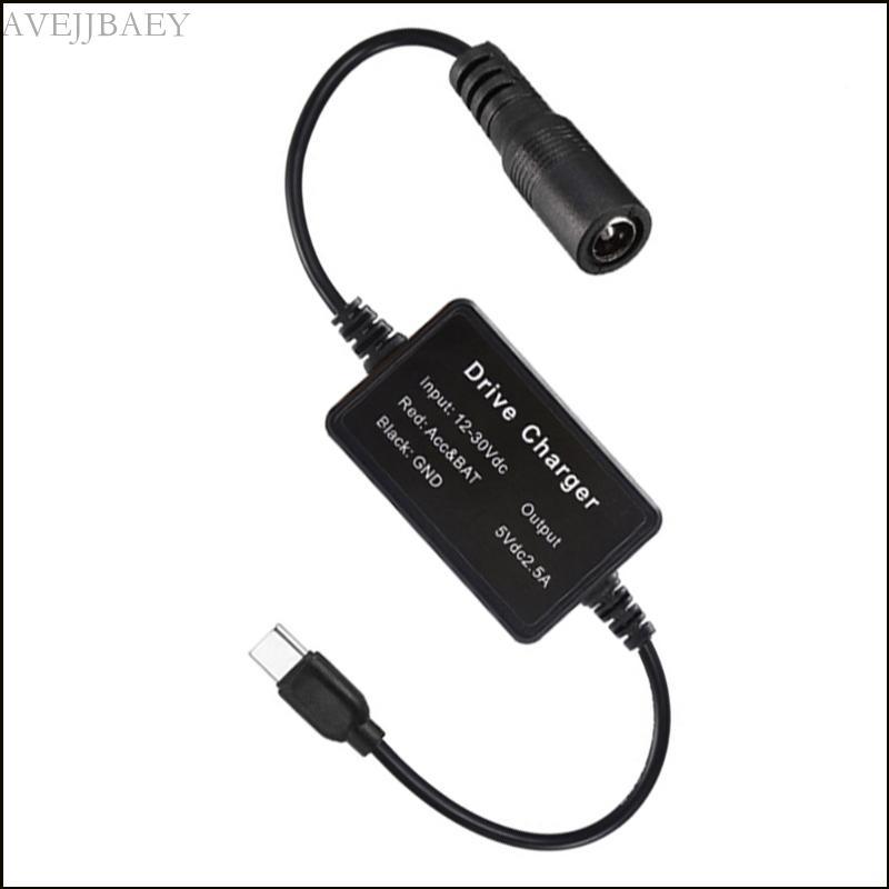 Avejjbaey Nhiều Điện Áp 9V 12V 24V DC5521 Sang USB C Cáp Điện Xe Hơi 9V 12V 24V Đầu Vào