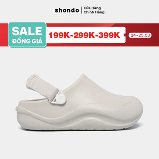 Giày Clog Unisex Suke Shondo Nhựa Đúc Đế Cao 4cm Hack Dáng Siêu Nhẹ Màu Trắng SUK0009