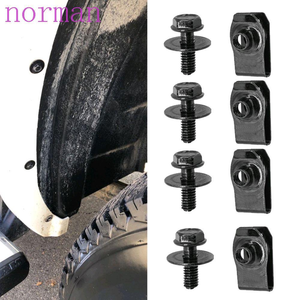 NORMAN 5 / 10 Chiếc Bu Lông Thân Xe Ô Tô, M6 6MM Kẹp Hạt U Ô Tô, Splash Shield Guard U-clamp Màu Đen