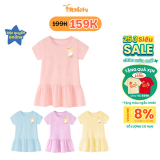 [VOUCHER 8% GIẢM 30K ĐƠN 299K]Đầm váy thun ngắn tay bé gái Rabity 950.904