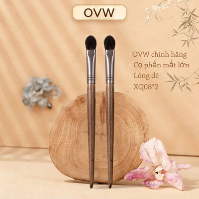 Bàn chải trang điểm chuyên nghiệp OVW 2 chiếc Bàn chải đánh bóng mắt đế đầu phẳng dành cho người mới bắt đầu XQ08-2