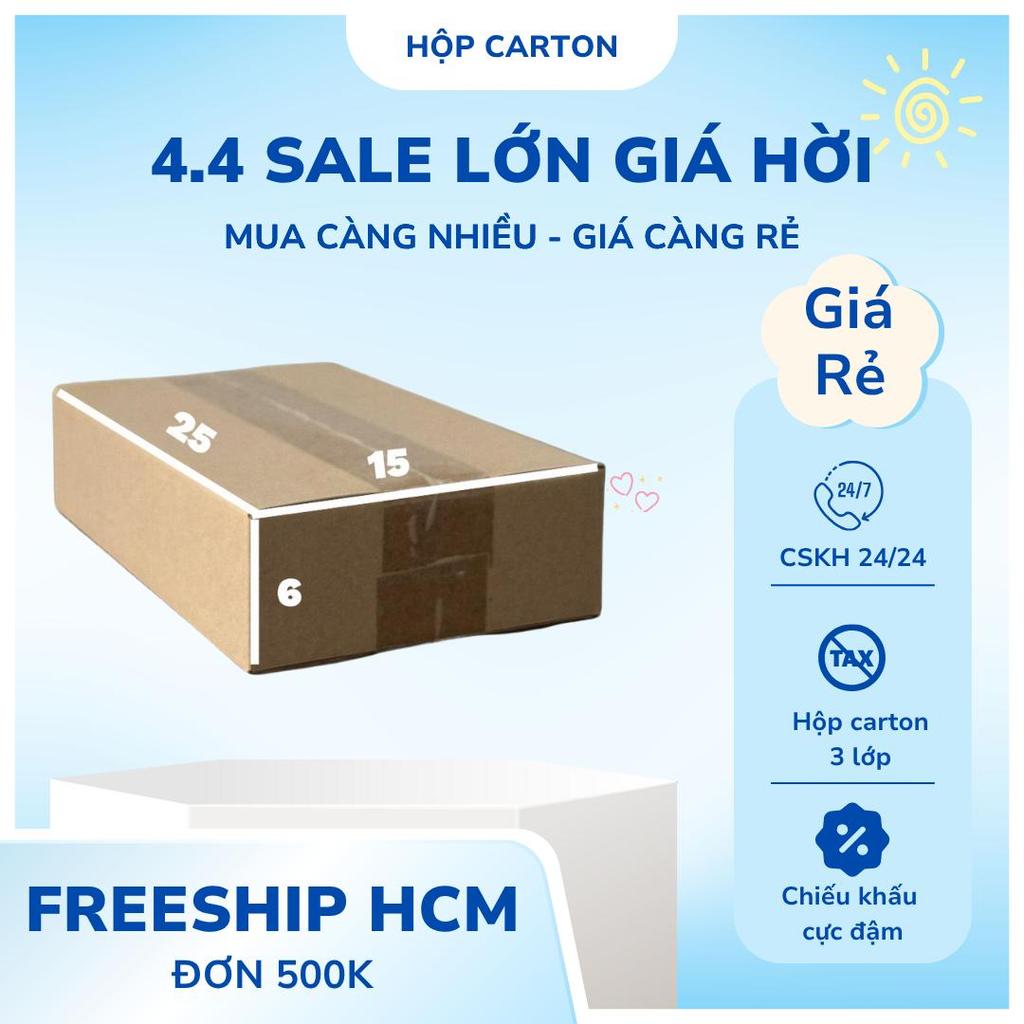 thùng carton đóng hàng 25x15x6 combo 50