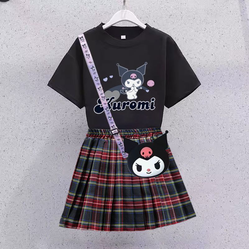 Bé Gái Kuromi jk Phù Hợp Với Trẻ Em Đại Học Bé Gái Đầm Trẻ Em Bộ Đồ Hai Mảnh