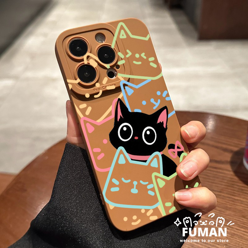 Ốp Điện Thoại Mèo Đen Sang Trọng Cho iQOO 15 Ultra Z11 Z10 Turbo Plus Z9 Turbo Z9X Z9S Z7X Z7 Z6 Z8X