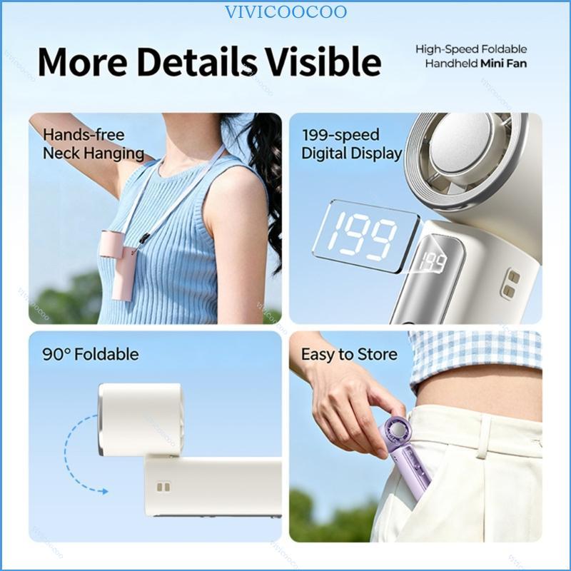 Mini Handheld Cooling Fan USB Rechargeable With 199 Speed And Icy Cooling Fan
