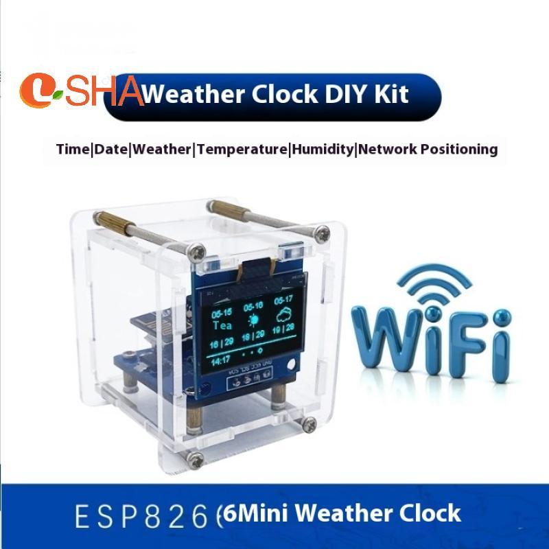 [LSHA] 1 Bộ WIFI Digital Clo ESP8266 Mini Weather Clo DIY Bộ Hàn Điện Tử Đa Năng Trạm Thời Tiết MỚI