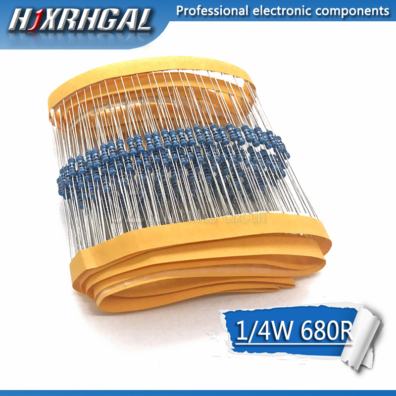 100 chiếc 680 ohm 1 / 4W 680R Phim kim loại điện trở 1% hjxrhgal