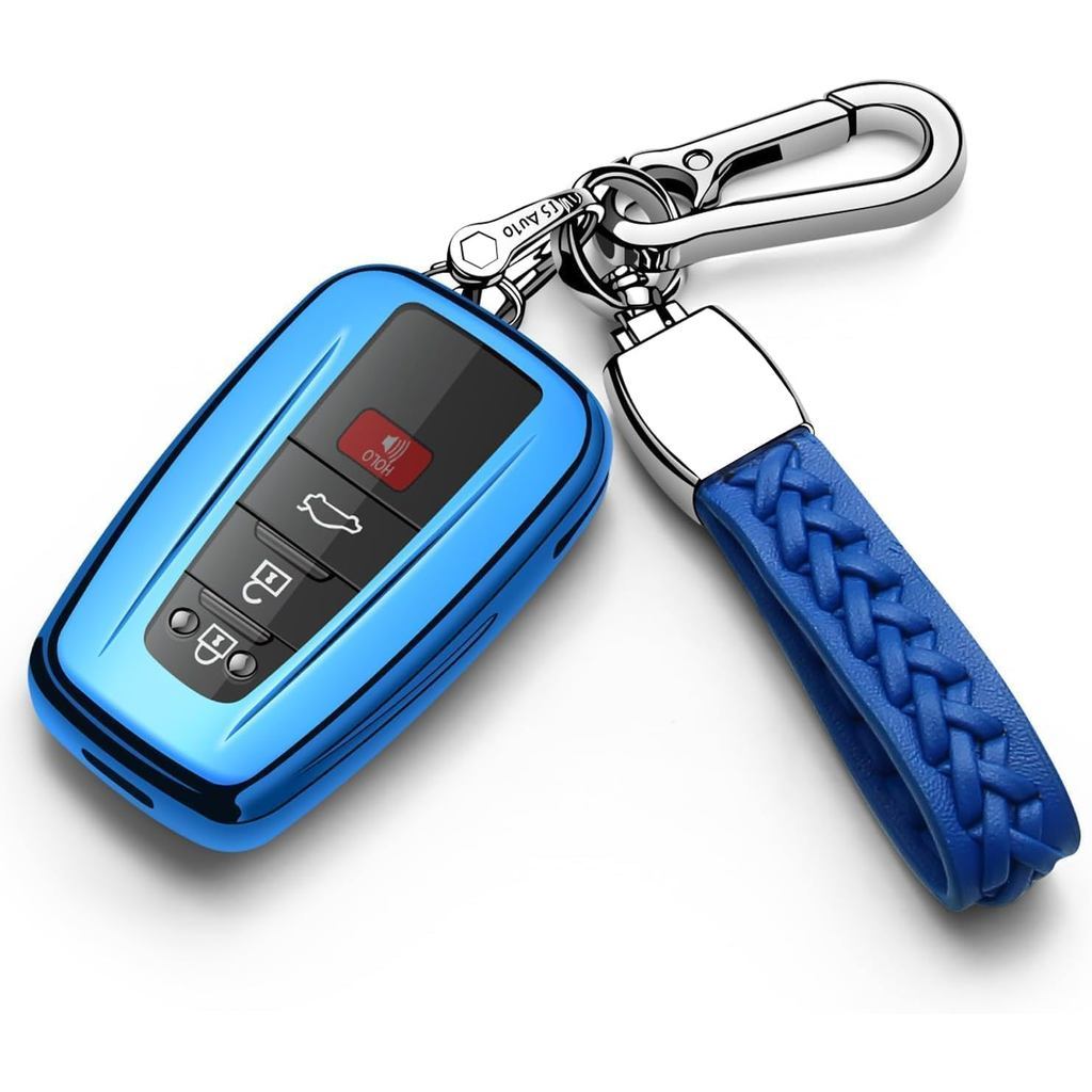 Autophone cho Toyota Key Fob Cover có móc khóa Vỏ chìa khóa TPU mềm, Dành cho 2019-2026 Rav4 2020-20