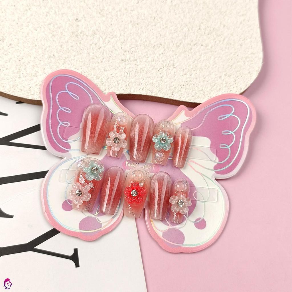 Cherry Kitty Eye Press-On Nails dành cho thanh thiếu niên 10-16 Glow Kitty Eye Press-On Nails Blush 