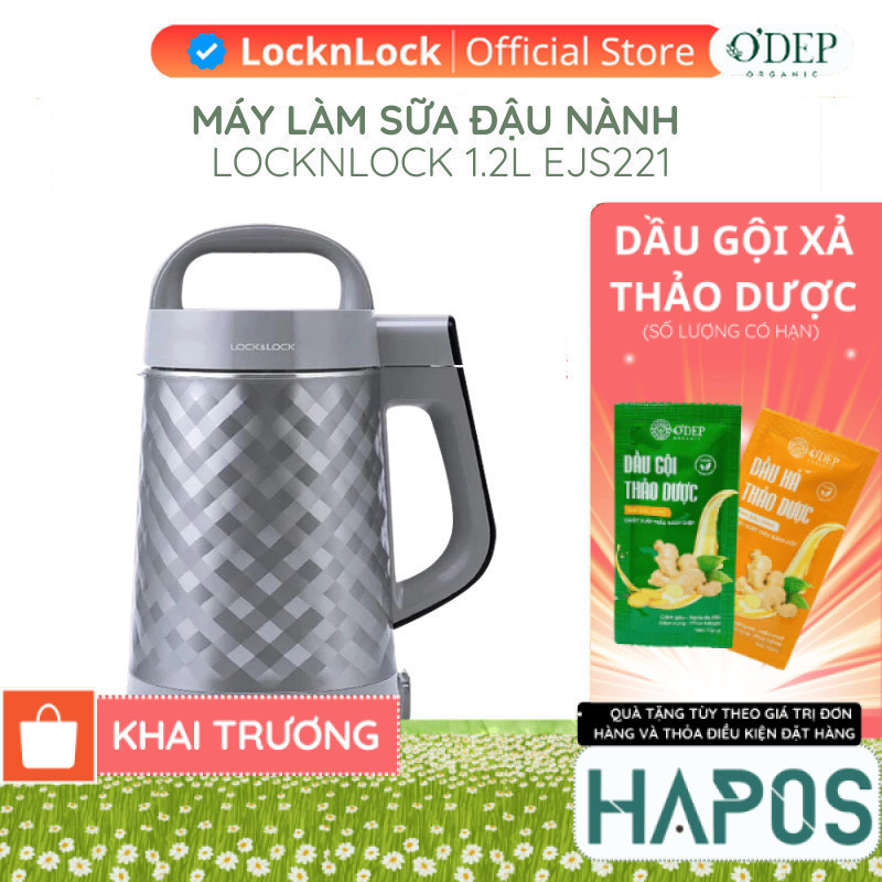 Máy làm sữa đậu nành - 1.2 lít Chính hãng LocknLock EJS221 - HAPOS HEL