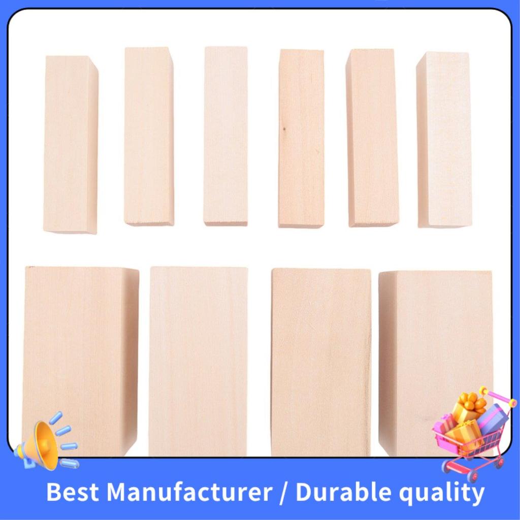 Khối Khắc Basswood Gỗ Khắc Gỗ Để Khắc 10 Chiếc - Gỗ Whittling Cho Hàng Thủ Công Bộ Khắc Gỗ Bằng Gỗ D