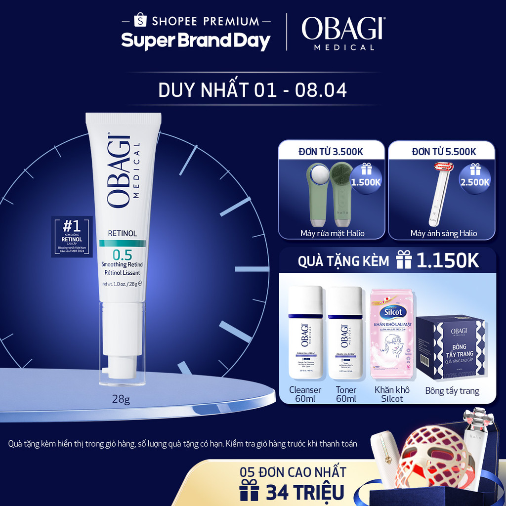 [Voucher SVIP 20%] Kem Chống Lão Hóa & Tái Tạo Da Obagi 360 Retinol 0.5 28g