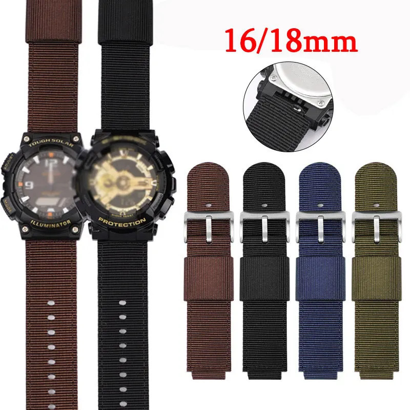 Dây Đeo Đồng Hồ Nylon Cho Ca--sio AE1200 GM110 GM2100 GA900 AQ-S810 W-218H GA-100 MRW-200H MRW-S300 