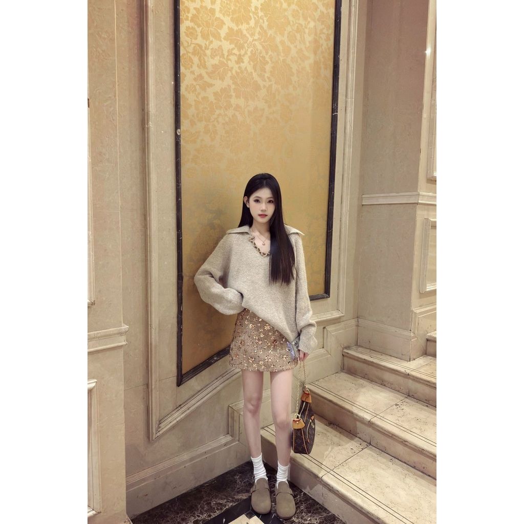 Váy dệt kim nữ thiết kế mới, phong cách Hàn Quốc, phù hợp mùa xuân G518