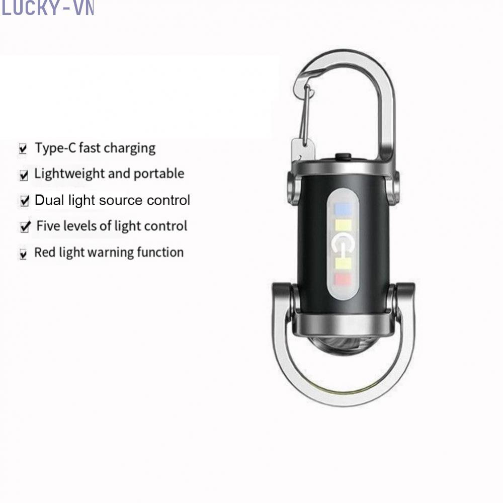 Portable Mini LED Keychain Flashlight with Rechargeable Battery and USB Charging