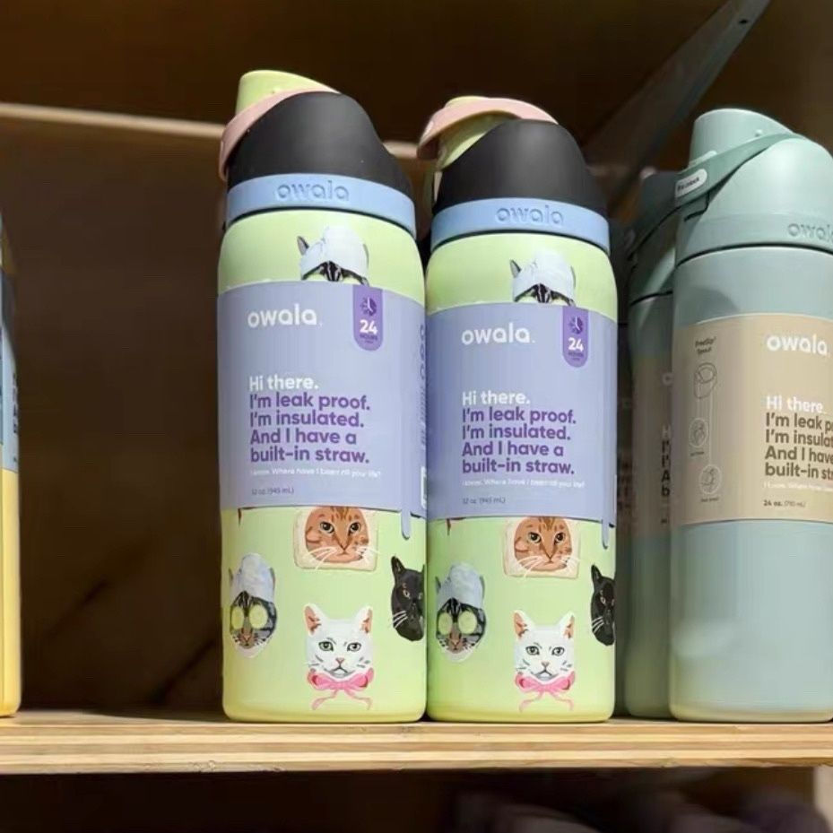 New Product#owala Fruit Cup Outdoor Travel Sports Bouncing Cup with Built-in Straw Large Capacity Do