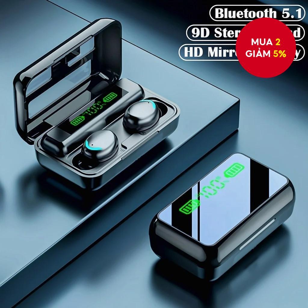 Tai nghe chơi game F9 Tai nghe không dây thể thao BluetoothTWS có hộp sạc Tai nghe chống nước âm tha