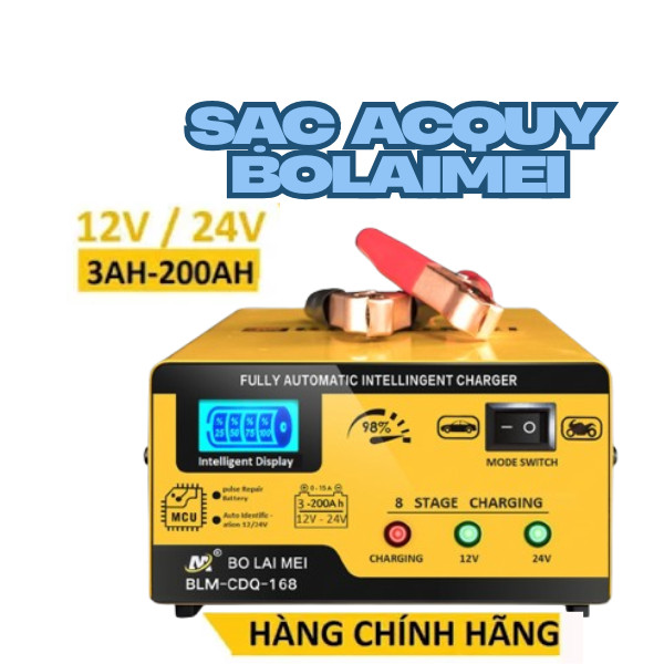 Sạc acquy BOLAIMEI 12v 24v - 200ah thông minh tự động ngắt khi đầy - Sạc BTN 3ah-200ah loại tốt -Chí