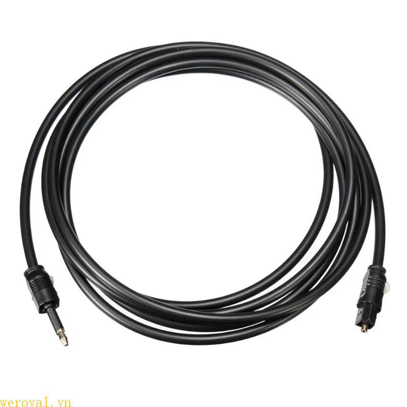 WER 1m 1 5m 2m 5m Dây Sợi Quang 3 5mm Cắm Cáp Quang Kỹ Thuật Số SPDIF Đường Quang Đến Miệng Tròn TOS