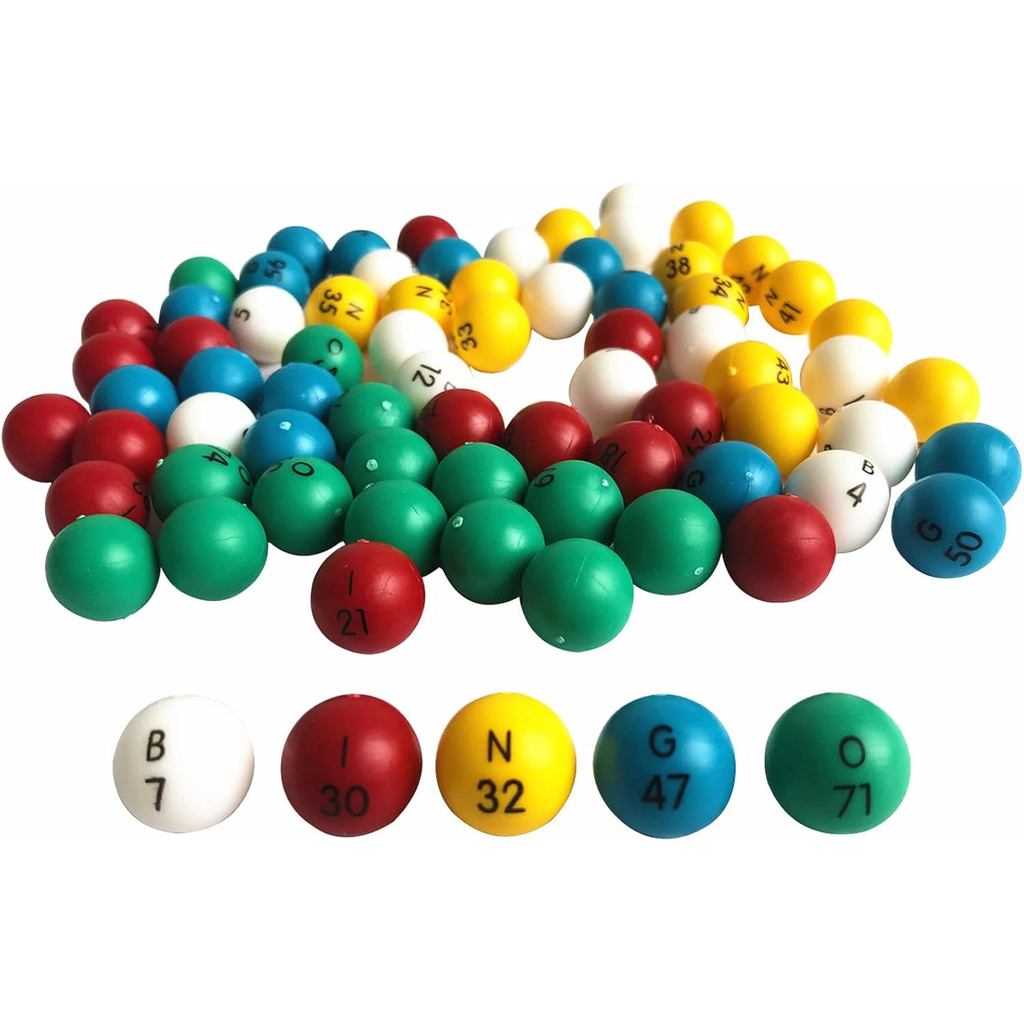 Yuanhe 3 / 5 Inch Bingo Balls cho lồng tiêu chuẩn và bảng Bingo, dễ đọc, 75 Đếm, Hoàn hảo cho các bữ