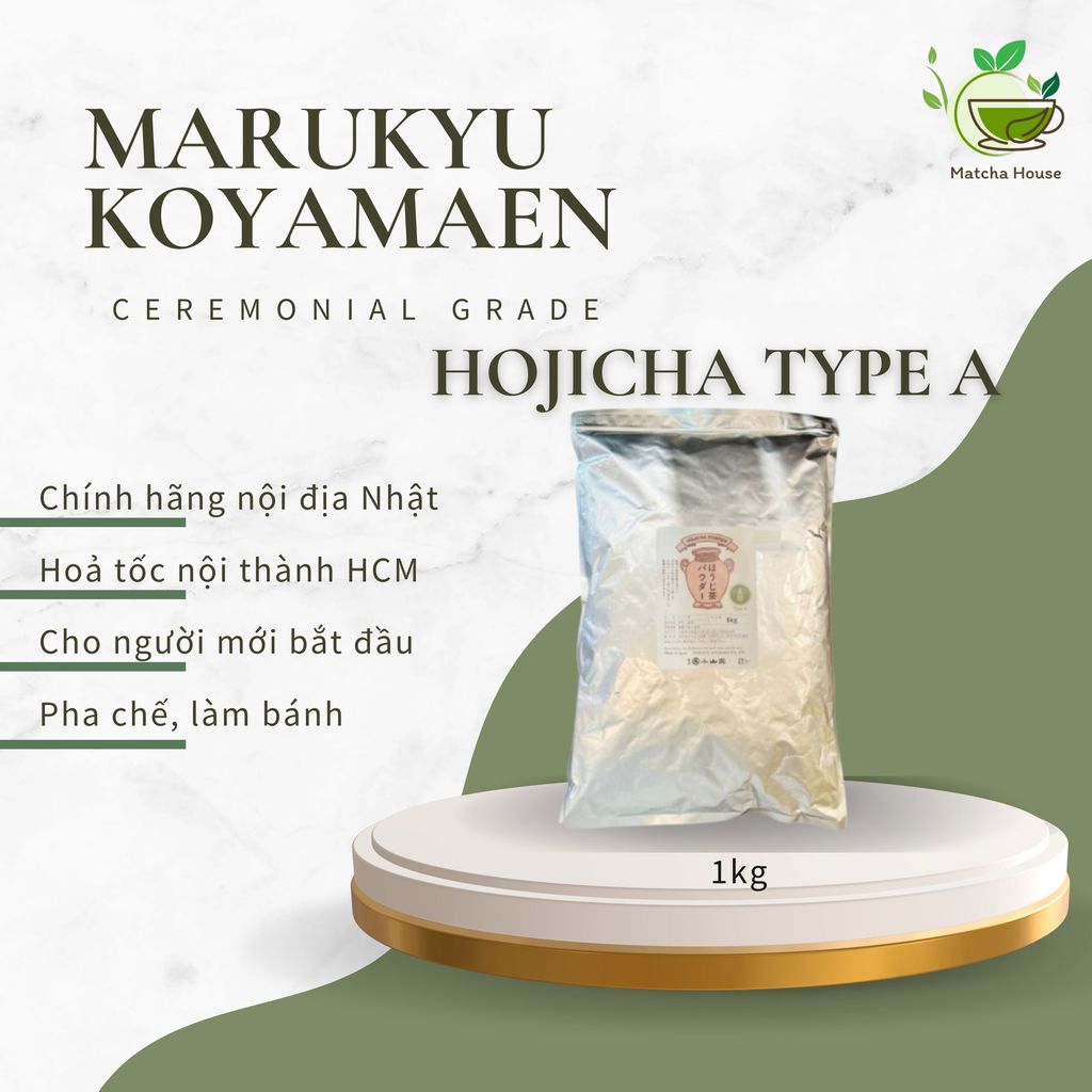 Bột matcha Marukyu Koyamaen cao cấp Hojicha Type A 1kg Chính hãng nội địa Nhật 100%