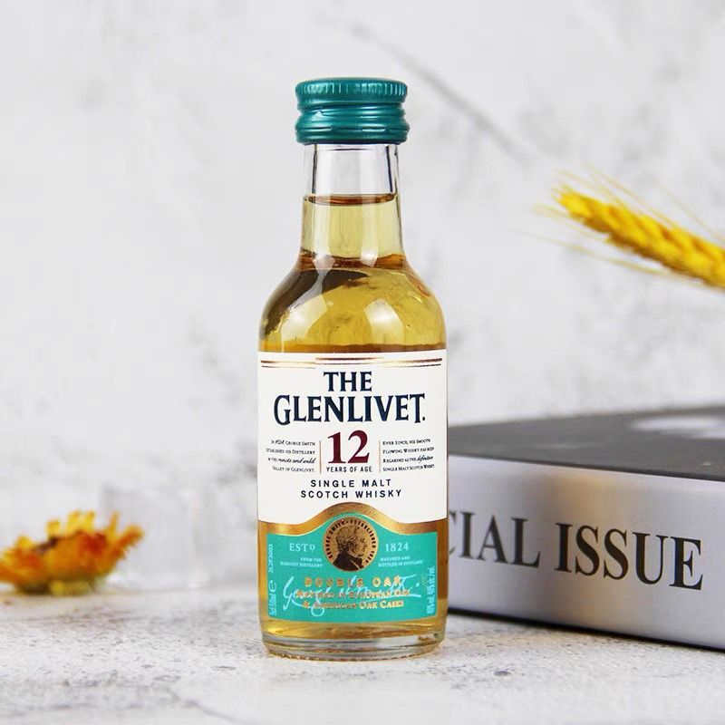 Rượu nước ngoài Scotland Glenlivet Glenlivet Glenlivet 12 Tuổi Rượu Malt Whisky 50ml Rượu nhỏ Editi 