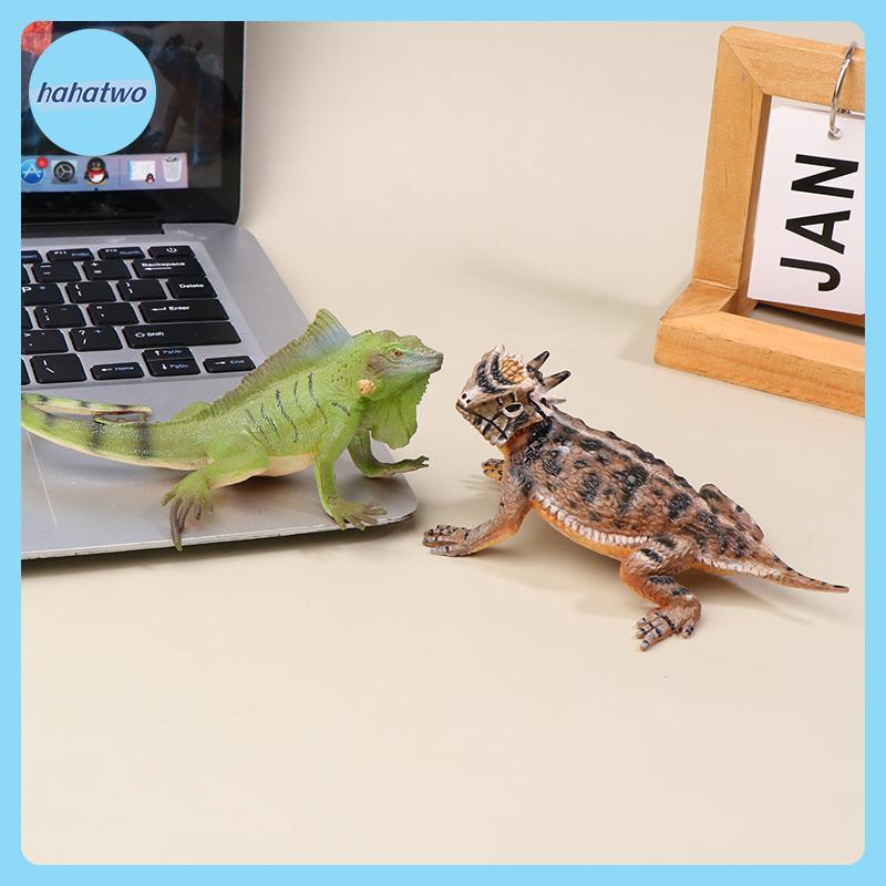 Ha Sừng Thằn Lằn Xanh Iguana Hình Để Bàn Đồ Trang Trí Nhân Vật Hành Động Động Vật Hoang Dã Đồ Chơi G