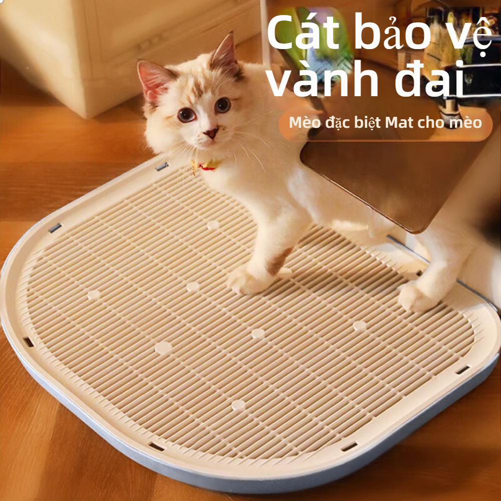 Nệm lọc cát mèo nhựa, ngăn cát ra ngoài, nệm bồn cát mèo, dụng cụ thú cưng