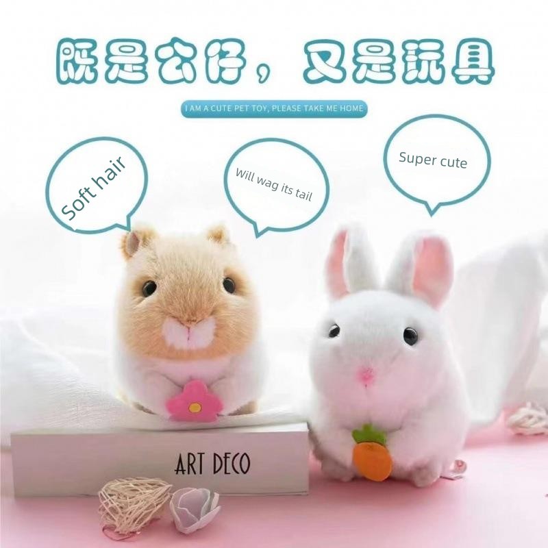 gấu bông chuột hamster gấu bông dễ thương Đồ chơi sang trọng vẫy đuôi thỏ dây thừng chuột hamster na
