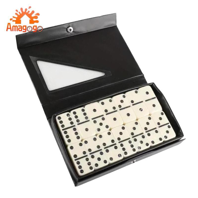 Double Six Domino Set Classic Board Game Toy Family 28 Dominos in Portable Case