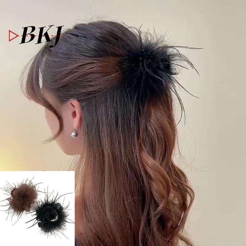 [KJ] Kẹp vuốt tóc lông vũ thanh lịch dành cho nữ - Quà tặng phụ kiện tóc đa năng [Mới]