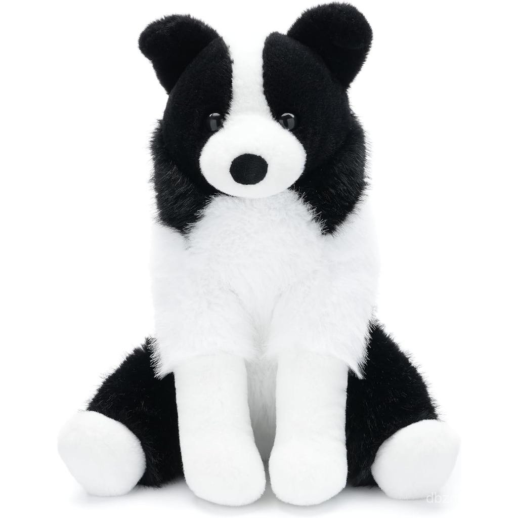 Border Collie Thú Nhồi Bông Đồ Chơi Cho Chó Sang Trọng, 12 Inch, Mềm Thực Tế Chó Con Đen Trắng, Cudl