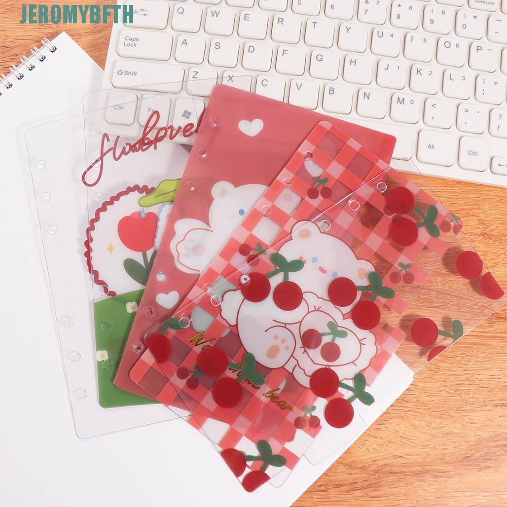 JEROMYBF A6 Giấy nạp lại máy tính xách tay rời, 5 tờ Bear Spiral Binder Divider Page Separator, Swee