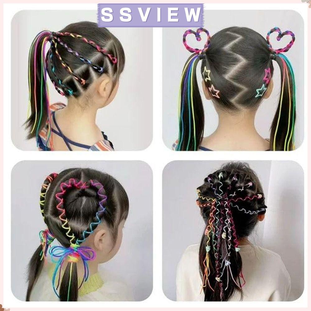 STILLSAVIEW 16 / 24 / 32 Dây buộc tóc đầy màu sắc, Dây buộc tóc màu Gradient, Ruy băng Phụ kiện tóc 