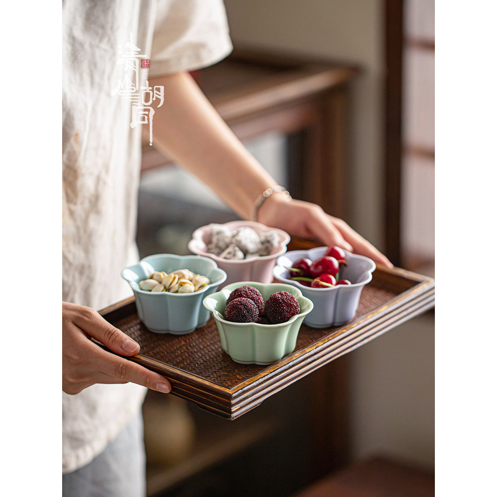 lọ đựng gia vị đĩa đựng hoa quả Khay đựng trái cây phòng khách gia dụng khay đựng đồ ăn nhẹ bằng sứ 