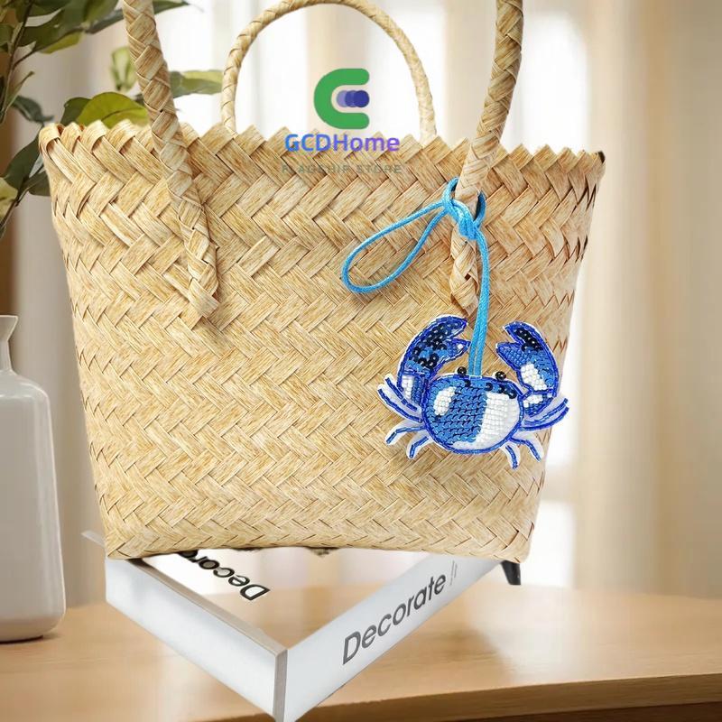 GCDHome - Hạt cây dừa cua, dây treo và miếng dán túi, phụ kiện hot