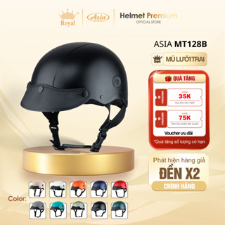 Mũ Bảo Hiểm Nữa Đầu Asia MT128B Lưỡi Trai, Nón Bảo Hiểm 1/2 Sơn Thời Trang Nam Nữ Bảo Hành 1 Năm
