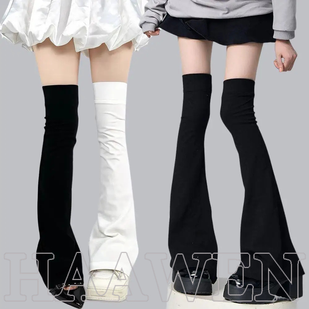 [Haven Living] Vỏ chân thoáng khí có độ đàn hồi giảm béo Y2K thời trang - Thiết kế quần loe mùa xuân