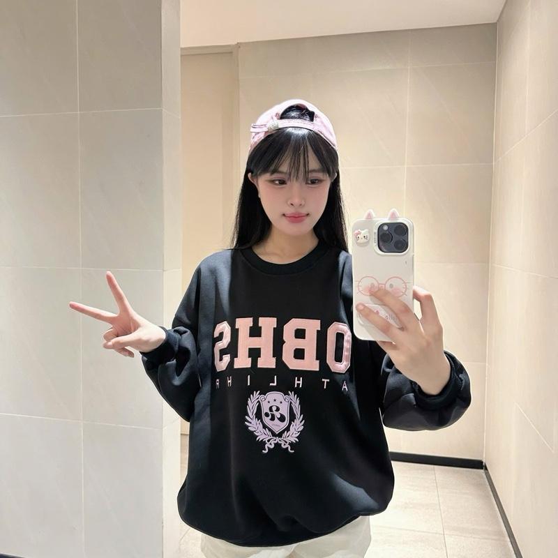 OBHS Unisex Autumn Winter Embroidered Hooded Jacket, Thick Fleece Lining, Warm, Reversible, Double-S