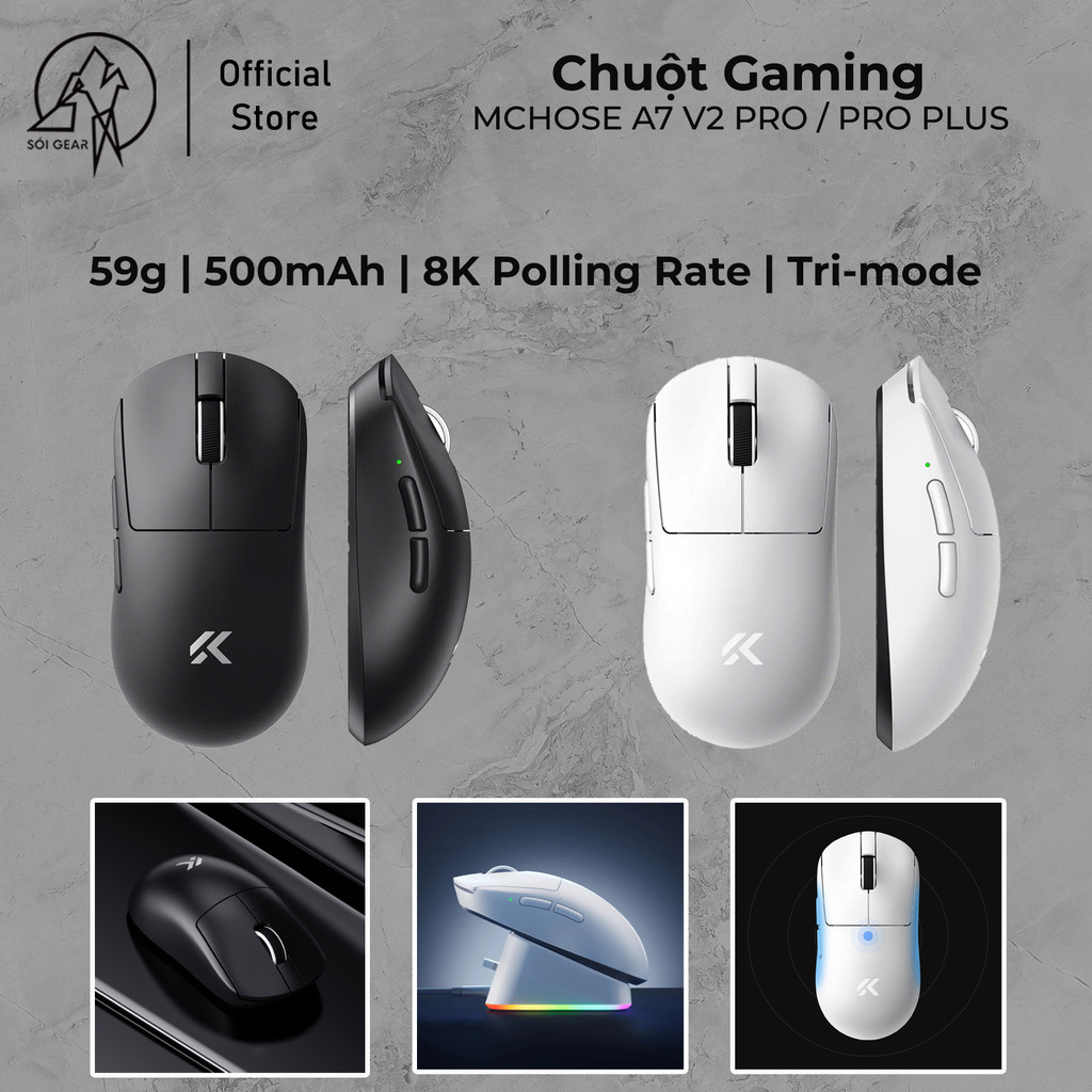 [HỎA TỐC HN - HCM] Chuột gaming không dây Mchose A7 V2 Pro | A7 V2 Pro Plus