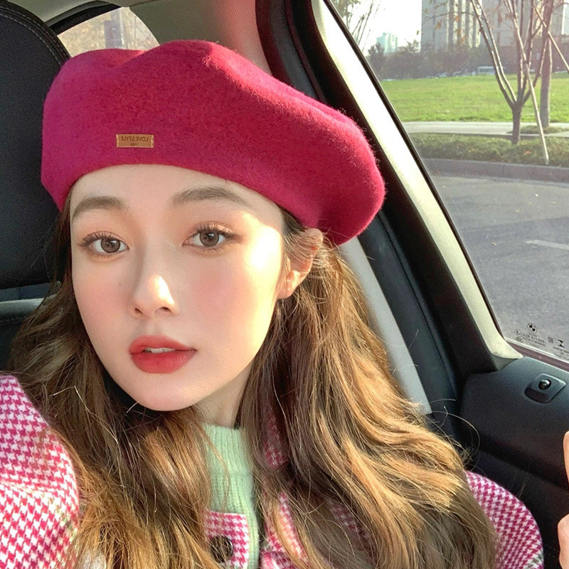 [Sẵn Sàng] Mũ Nồi Len Satomi Ishihara Nữ Thu Đông Anh Retro Da Nhãn Nhật Bản Phù Hợp Với Mũ Họa Sĩ W