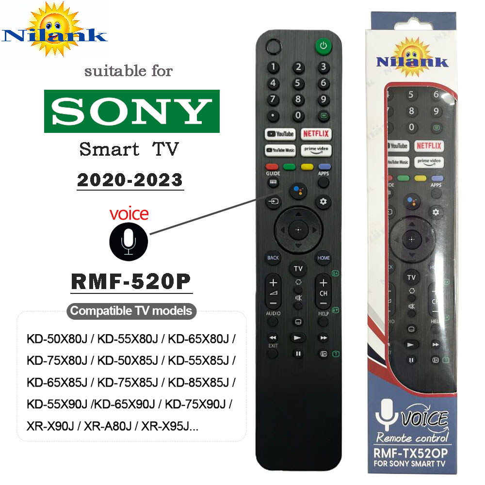 NiLANK Giọng nói Remote Điều Khiển SONY Smart tivi  rmf-tx520p 4K 8K UItra HD YouTube NETFLIX prime video