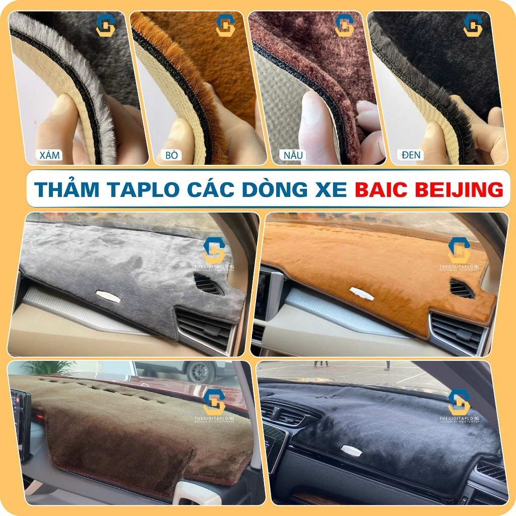 [Beijing X7,Beijing X5 Plus] Thảm taplo ô tô Baic Beijing da nhung tuyết 3 lớp dày 1cm chống nắng ca