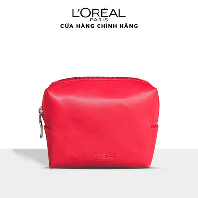 [QUÀ TẶNG KHÔNG BÁN] Túi đựng mỹ phẩm simili màu đỏ L'Oreal Paris