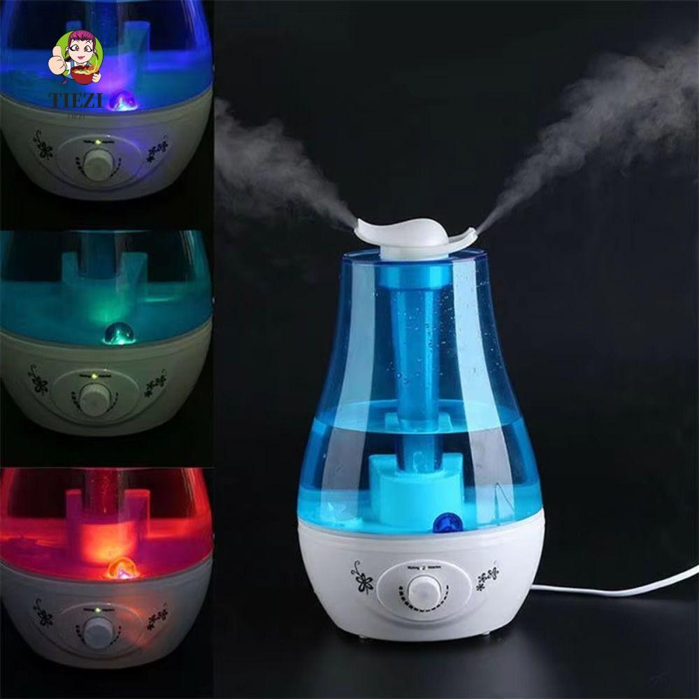 Máy tạo độ ẩm phun đôi TIEZI, Máy phun sương đôi âm lượng lớn Máy tạo độ ẩm không khí siêu âm, Đèn LED khuếch tán tinh dầu Dung tích 3000ML Máy tạo sương mù yên tĩnh Sử dụng văn phòng